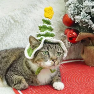 Christmas hats, cat hats, pet holiday hats, pet hats, knitted cat hats, cute cat hats